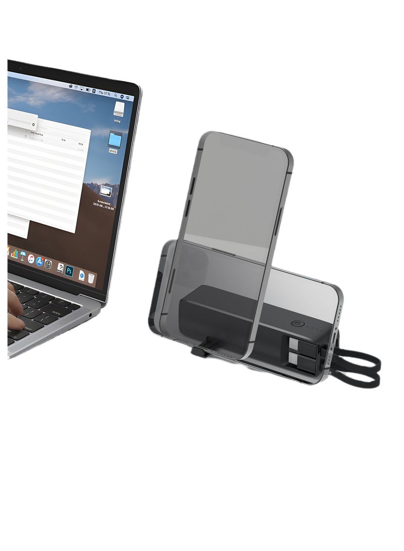 general Power bank with cable 5000 mAh mobile power bank with stand and light mini portable fast charging ultra-thin mobile power bank - Image 5