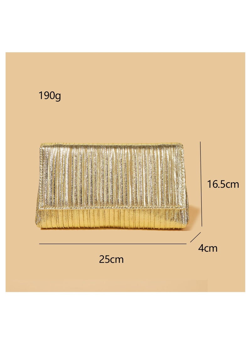 DUNISO - Women Shiny Glitter Evening Clutch Envelope Handbag Chain Purse for Wedding Formal Cocktail Party - Image 1