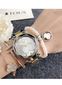 Tous New round turntable girls boys watch trend turntable fashion watch versatile alloy with quartz watch  - Image 4