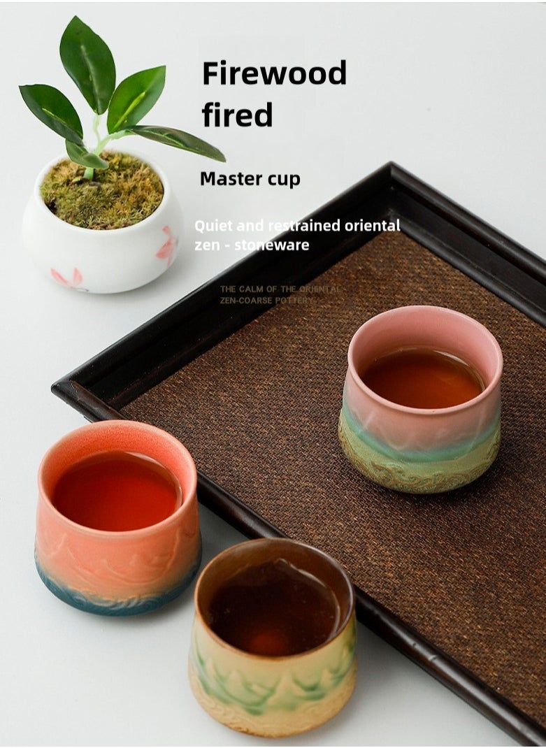 Aozaki - Tea cup, coffee cup, adult ceramic tea cup, 200 ml, handleless ceramic cup, Asian tea cup matcha cup with gift box for Turkish tea cappuccino latte - Image 1