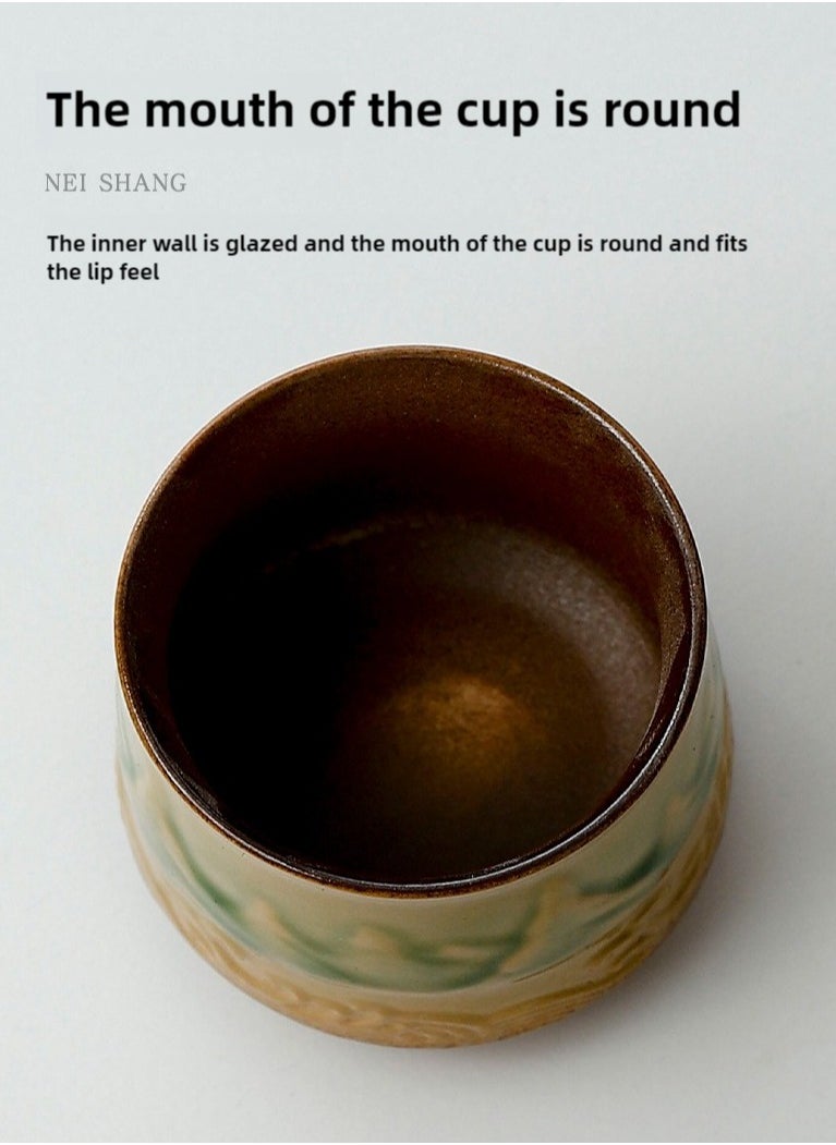 Aozaki - Tea cup, coffee cup, adult ceramic tea cup, 200 ml, handleless ceramic cup, Asian tea cup matcha cup with gift box for Turkish tea cappuccino latte - Image 1