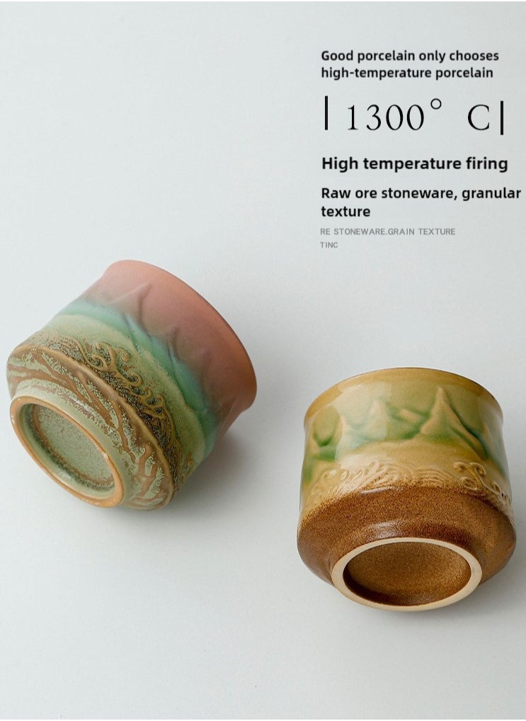 Aozaki - Tea cup, coffee cup, adult ceramic tea cup, 200 ml, handleless ceramic cup, Asian tea cup matcha cup with gift box for Turkish tea cappuccino latte - Image 1