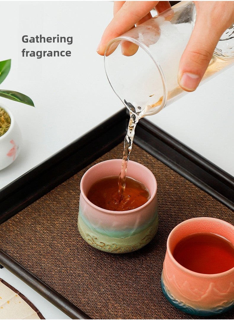 Aozaki - Tea cup, coffee cup, adult ceramic tea cup, 200 ml, handleless ceramic cup, Asian tea cup matcha cup with gift box for Turkish tea cappuccino latte - Image 1