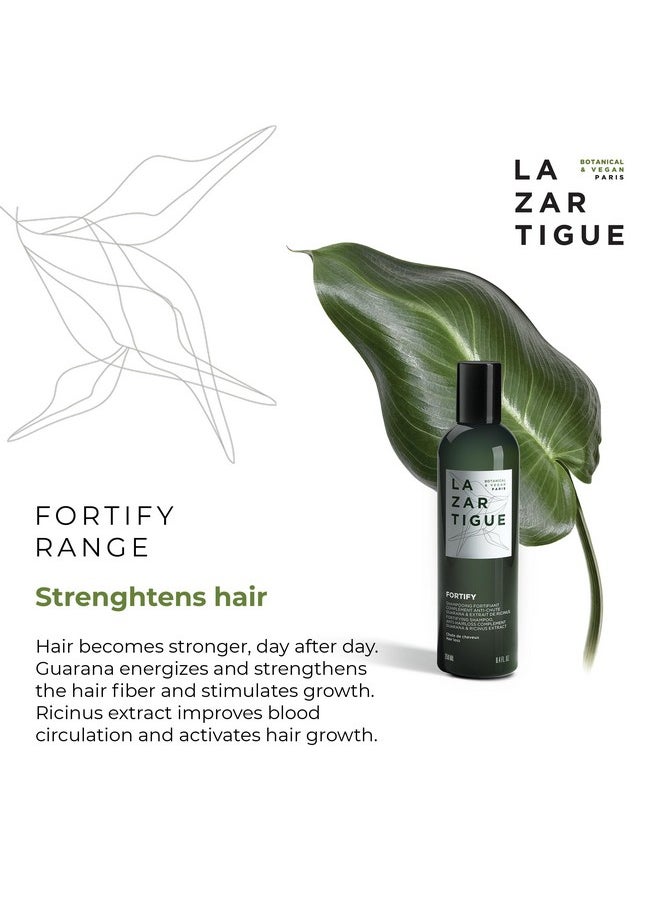 Lazartigue - Fortify Densifying Shampoo Enriched With Guarana And Ricinus Strengthens Fragile Hair Stronger Appearance Perfect For Everyday Usage Vegan Lemon 8.4 Oz - Image 1