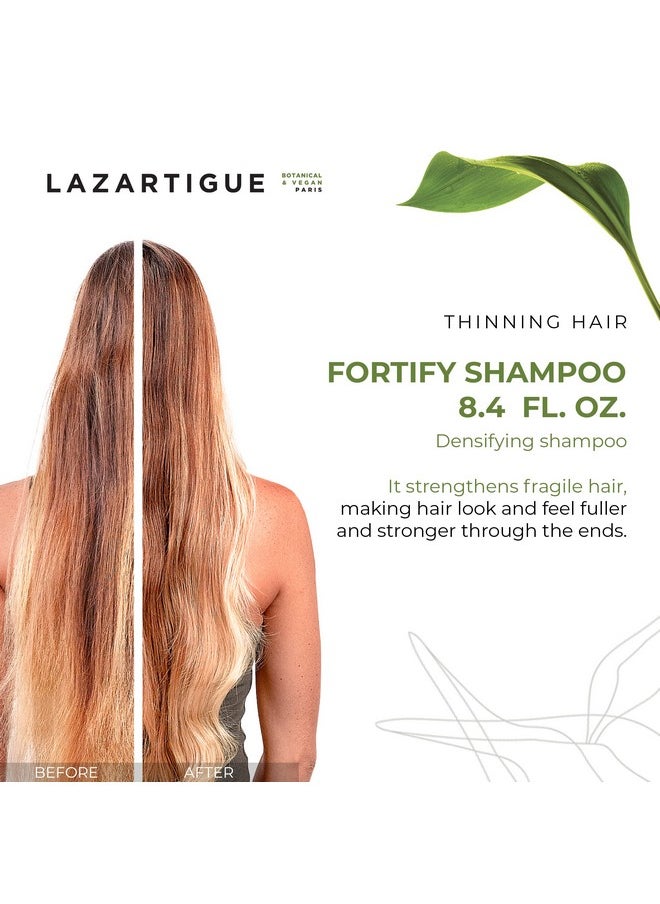 Lazartigue - Fortify Densifying Shampoo Enriched With Guarana And Ricinus Strengthens Fragile Hair Stronger Appearance Perfect For Everyday Usage Vegan Lemon 8.4 Oz - Image 1