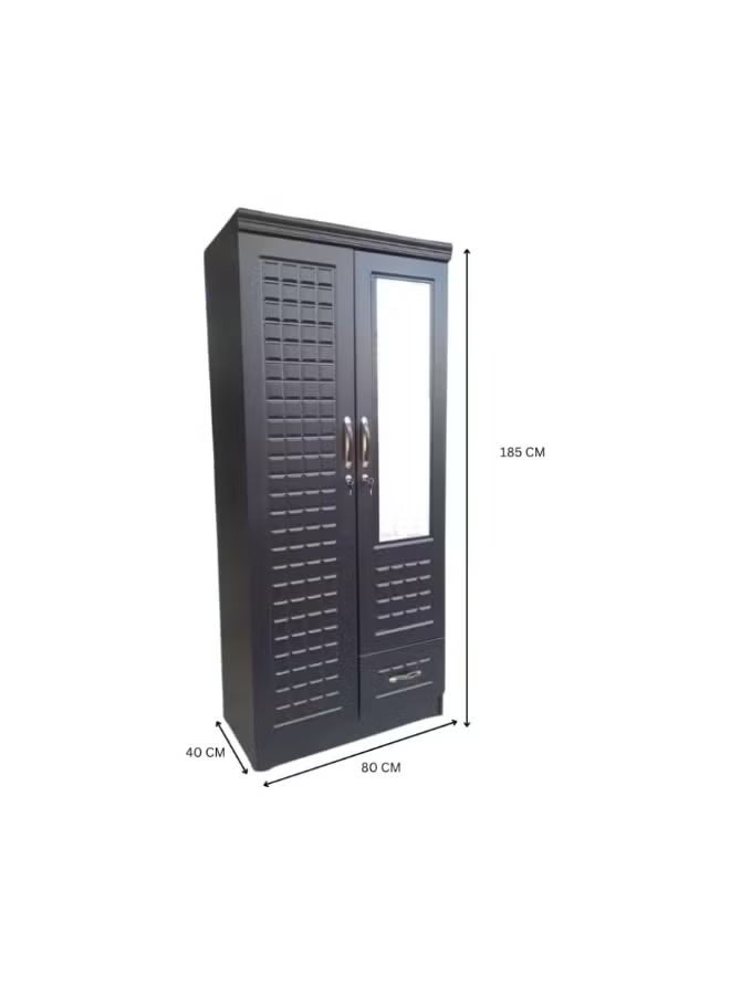 SULSHA Compact 2 Door Wooden Wardrobe Cabinet Cupboard Engineered Wood Perfect Modern Stylish Heavy Duty With Mirror - Image 3