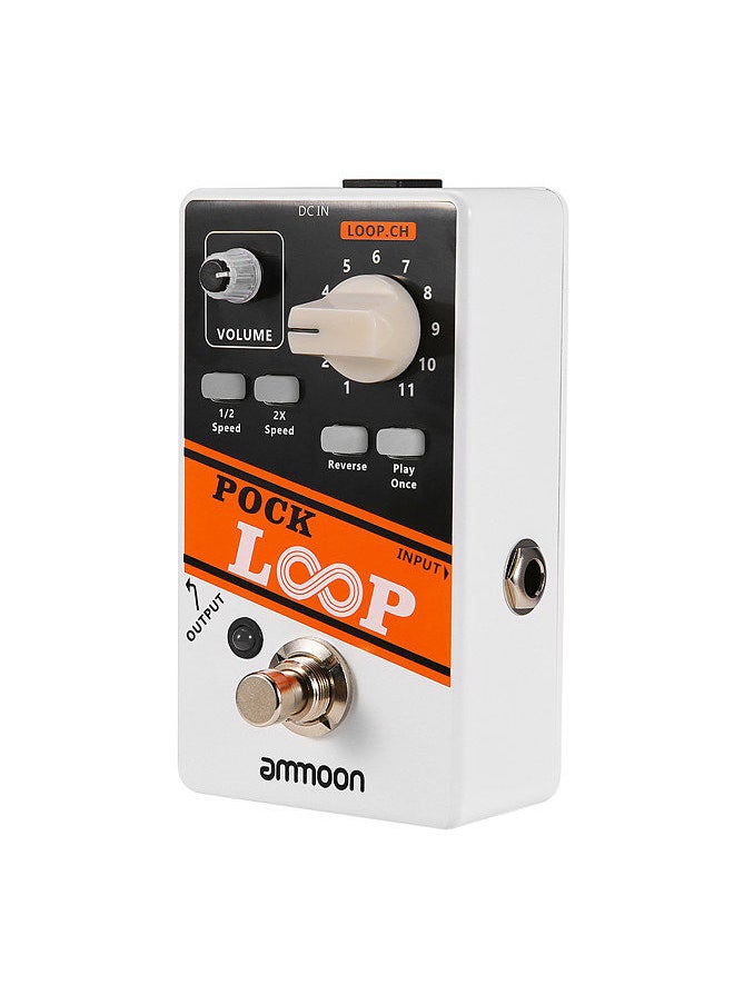 ammoon - POCK LOOP Looper Guitar Effect Pedal 11 Loopers Max.330mins Recording Time Supports 1/2 & 2X Speed Playback Reverse Functions True Bypass - Image 1
