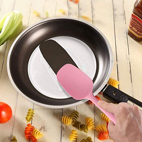 P-Plus International Silicone 6 Piece Non-Stick & Heat-Resistant Silicone Spatula Set with Strong Stainless Steel Core, for Cooking, Baking and Mixing. (Pink) - Image 5