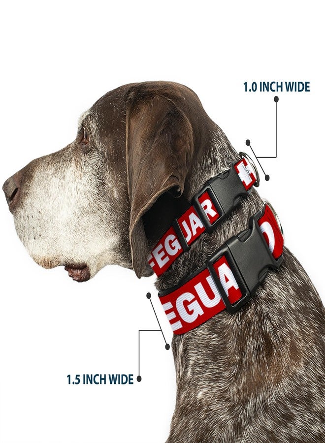 Buckle Down Buckle-Down Plastic Clip Collar - LIFEGUARD/Logo Red/White - 1.5" Wide - Fits 13-18" Neck - Small - Image 2
