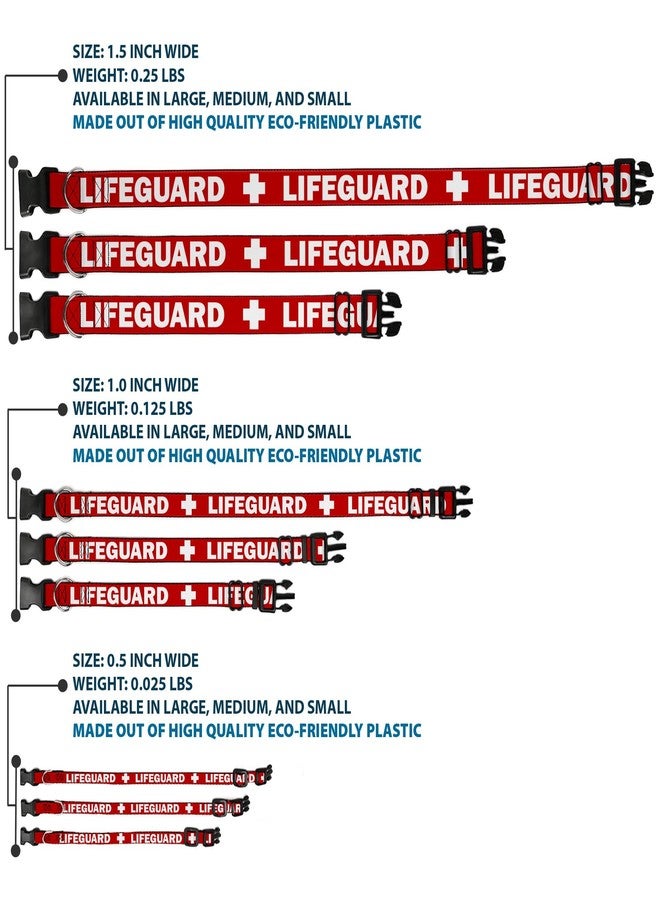 Buckle Down Buckle-Down Plastic Clip Collar - LIFEGUARD/Logo Red/White - 1.5" Wide - Fits 13-18" Neck - Small - Image 3