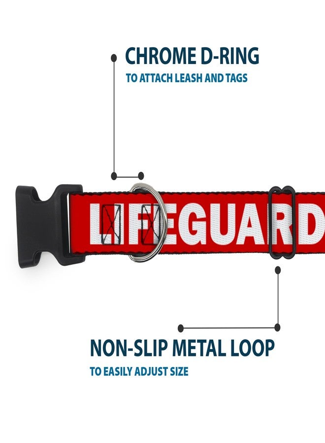Buckle Down Buckle-Down Plastic Clip Collar - LIFEGUARD/Logo Red/White - 1.5" Wide - Fits 13-18" Neck - Small - Image 5