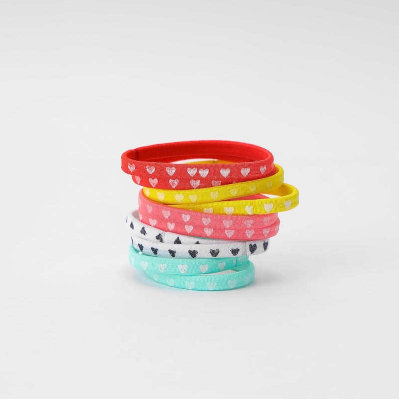 GLITTERS® Trendy Stylish Elastics Stretchy Love Locks Hair Tie Set for Girls & Women (Set of 10) - Image 3