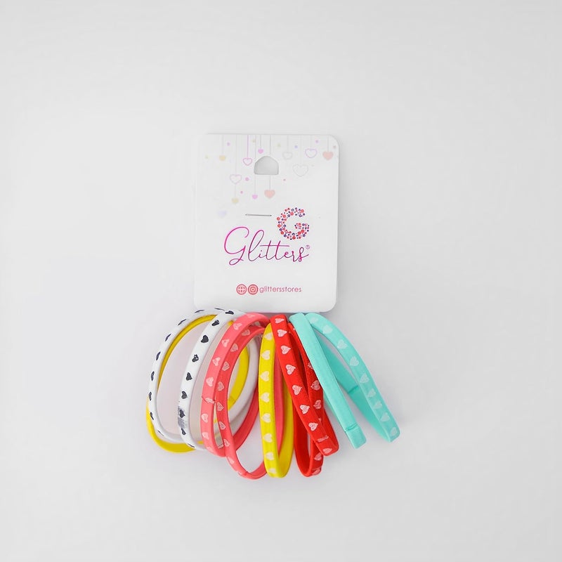 GLITTERS® Trendy Stylish Elastics Stretchy Love Locks Hair Tie Set for Girls & Women (Set of 10) - Image 1