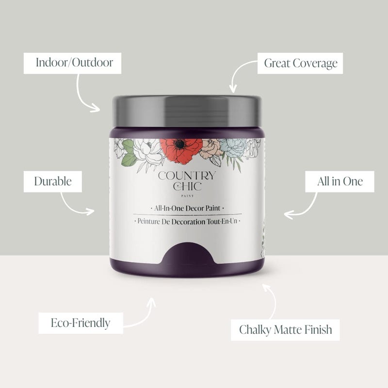 Country Chic Paint Chalk Style Paint - for Furniture, Home Decor, Crafts - Eco-Friendly - All-in-One - No Wax Needed (Pint (16 oz), Opulence) - Image 2