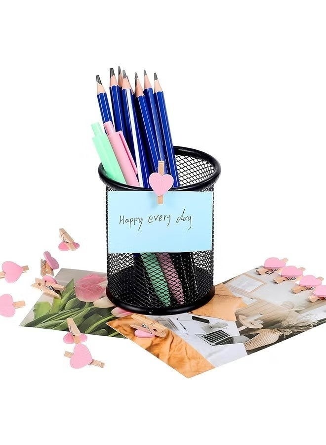 50-Pieces Pink Heart Shape Wooden Photo Clips,Mini Clothes Pins for Photo,with 10M Twine String for Hanging Pictures - Image 5