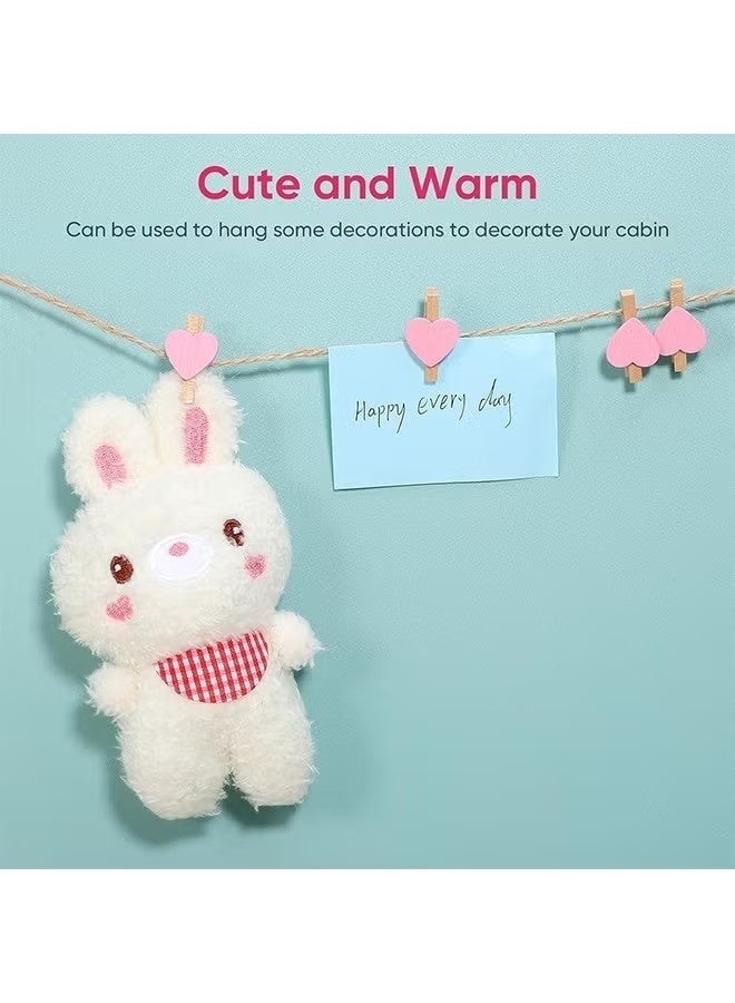 50-Pieces Pink Heart Shape Wooden Photo Clips,Mini Clothes Pins for Photo,with 10M Twine String for Hanging Pictures - Image 4