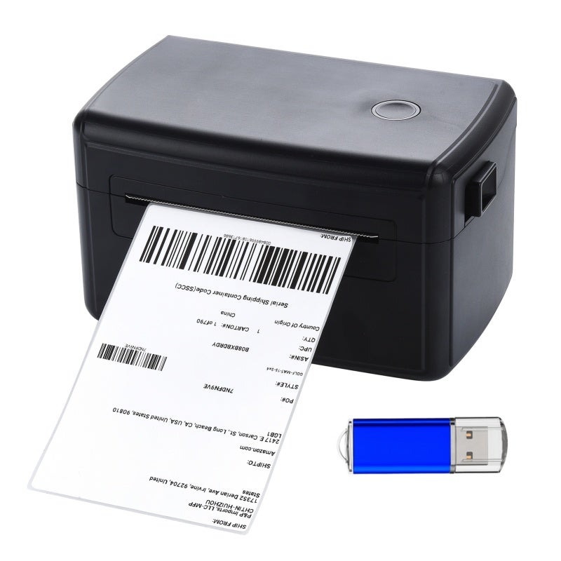 Desktop Wireless Shipping Label Printer Direct Thermal Printing BT+USB Wired Connection All in One Label Maker Support 1D 2D Barcode 230mm Paper Width for Shipping Tags Business Restaurant Kitchen - Image 1