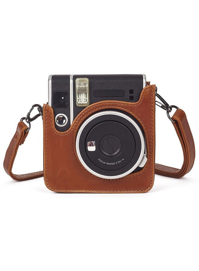 Phetium Instant Camera Case Compatible with Instax Mini 40,PU Leather Bag with Pocket and Adjustable Shoulder Strap (Brown) - Image 4