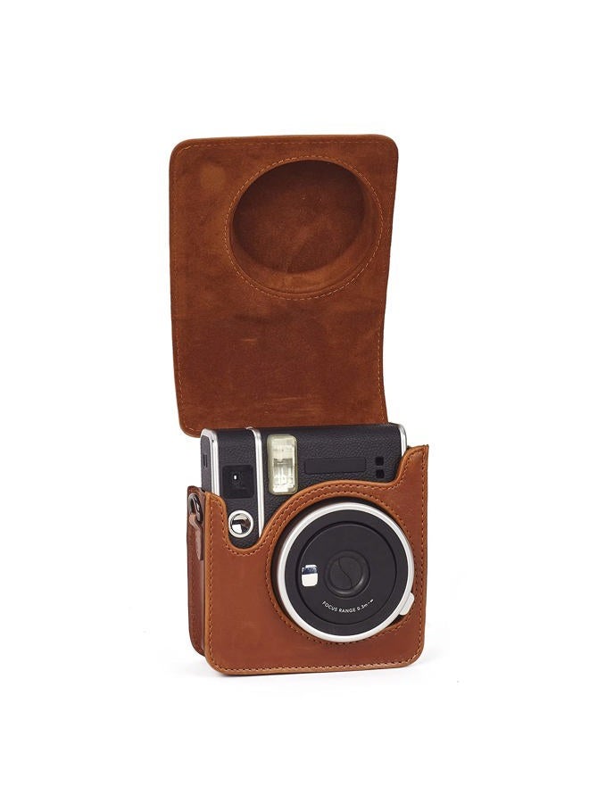Phetium Instant Camera Case Compatible with Instax Mini 40,PU Leather Bag with Pocket and Adjustable Shoulder Strap (Brown) - Image 3