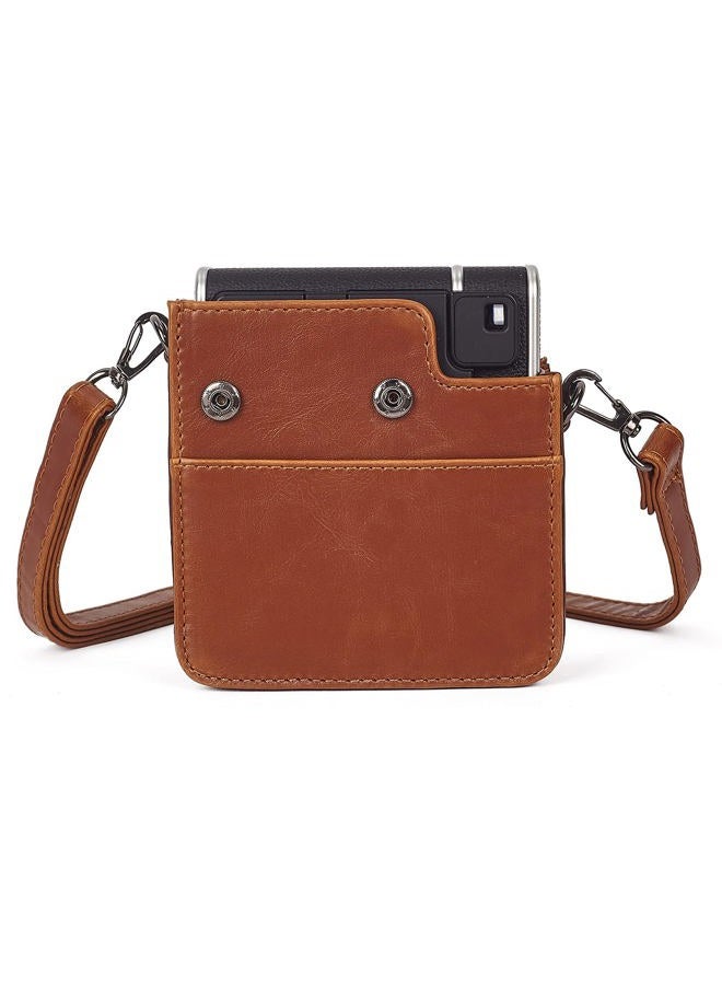Phetium Instant Camera Case Compatible with Instax Mini 40,PU Leather Bag with Pocket and Adjustable Shoulder Strap (Brown) - Image 5