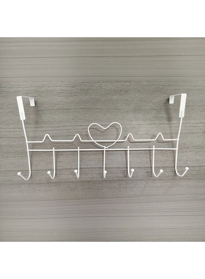 White Over The Door Hanging Rack Space Saving Storage Shelf For Towels Clothes - Image 1