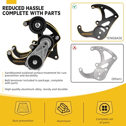 TENGBASE LS Truck R4 AC Compressor Bracket Kit, SUV LSX Air Conditioner Mount, Compatible with LS1 LS2 LS3 LS6 LQ4 LQ9 L92 L99 L33 LR4 - Image 4