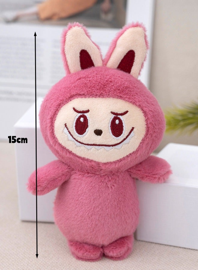 Labubu Plush Doll 15cm, Labubu Stuffed Doll Cartoon Premium Soft Plush Figure Toy for Ages 3 & Up, Rose Red - Image 2