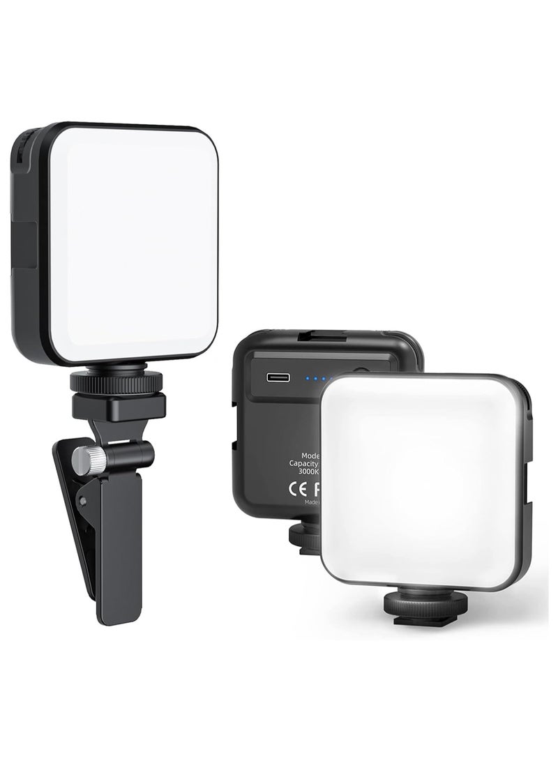 LED Video Light with Clip – Dimmable Rechargeable Conference Lighting with 100 LEDs – Compatible with Laptop, Phone, Tripod, Camera & Selfie Stick - Image 1