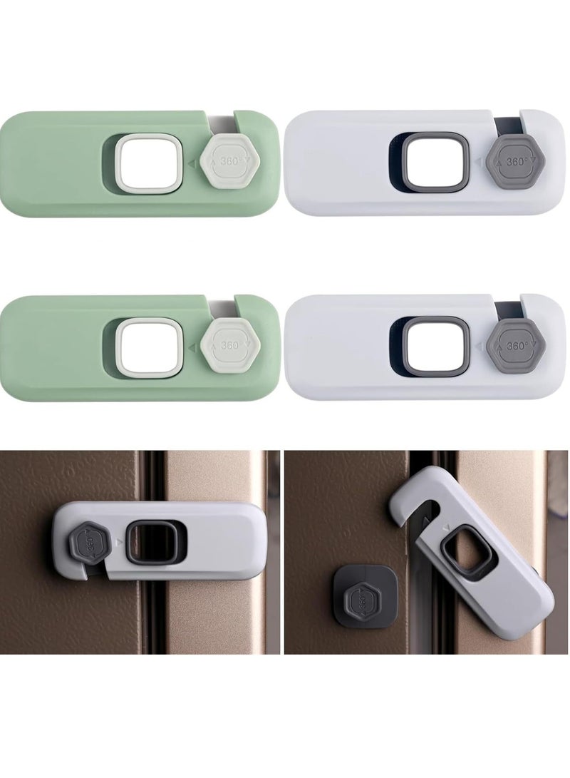 GUDOO Kids Locks, Fridge Locks for Kids, 4 Pcs Kids Security Refrigerator Locks, Oven Lock Child Safety, Drawers, Wardrobes and Freezers, Child Safety Cabinet Locks Baby Proofing - Image 1