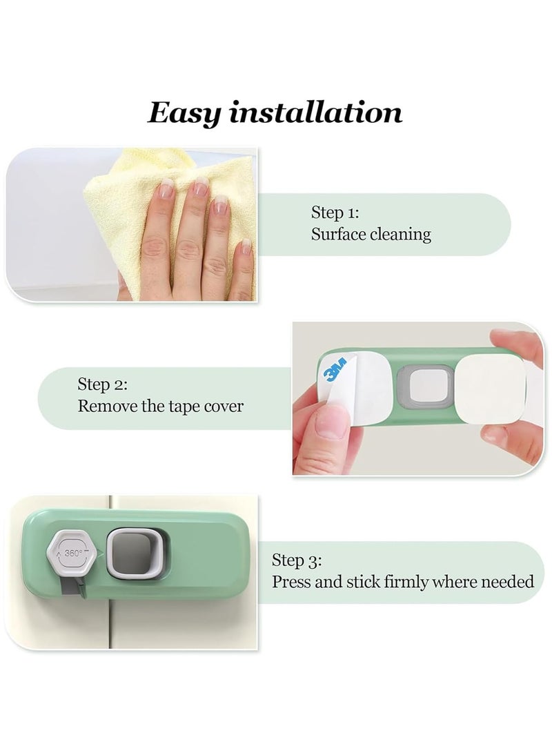 GUDOO Kids Locks, Fridge Locks for Kids, 4 Pcs Kids Security Refrigerator Locks, Oven Lock Child Safety, Drawers, Wardrobes and Freezers, Child Safety Cabinet Locks Baby Proofing - Image 5