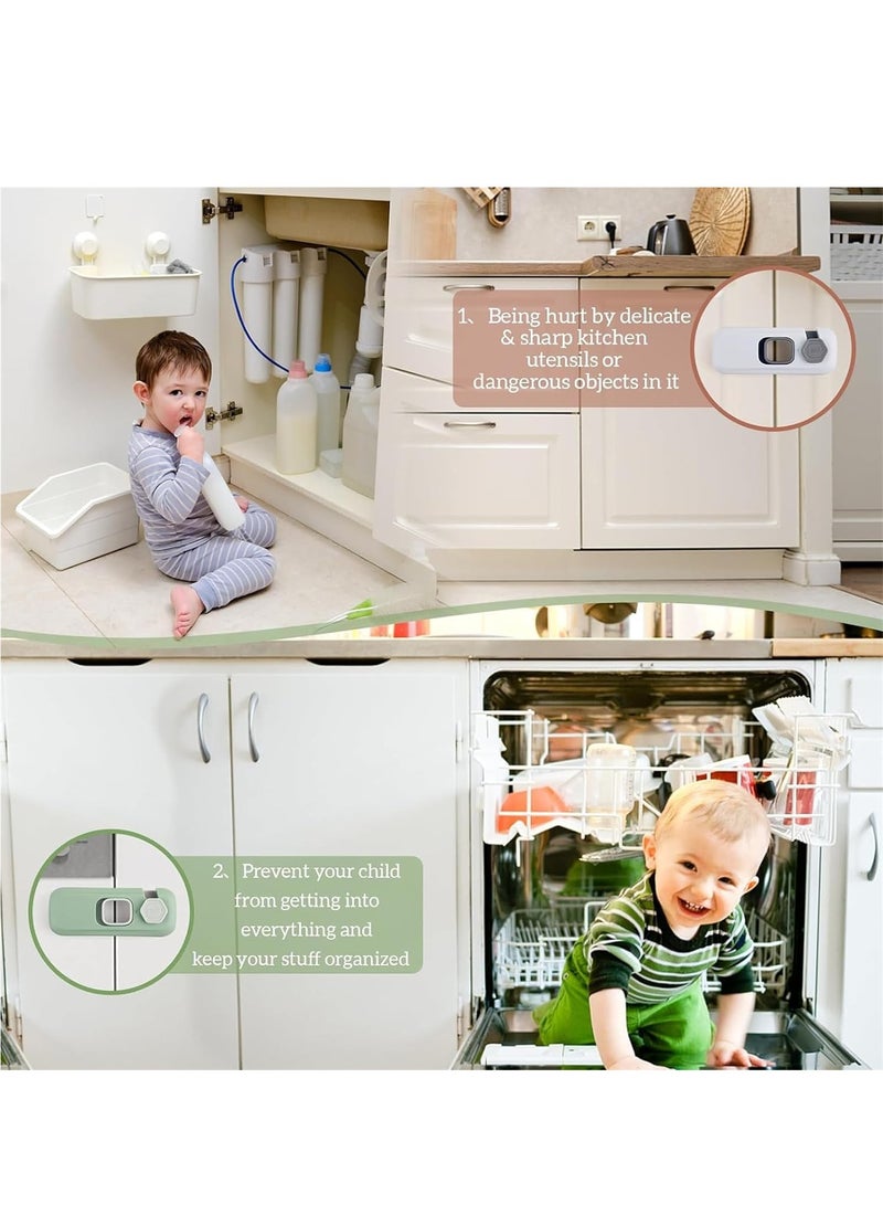 GUDOO Kids Locks, Fridge Locks for Kids, 4 Pcs Kids Security Refrigerator Locks, Oven Lock Child Safety, Drawers, Wardrobes and Freezers, Child Safety Cabinet Locks Baby Proofing - Image 3