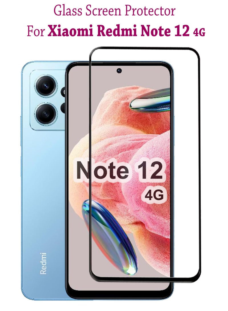 Tempered Glass Screen Protector For Xiaomi Redmi Note 12 4G - Black