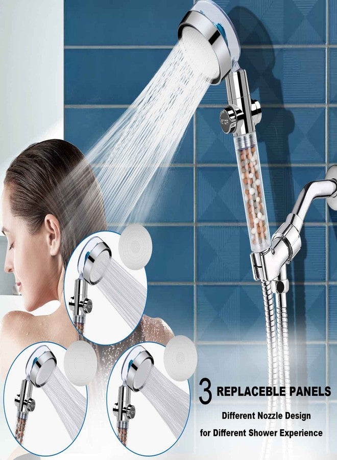 Besititli Hydro Jet High Pressure Shower Head Handheld Filtered Shower Head with Filter Beads Turbocharged Shower Head Kit with Replacement Hose/Bracket/Bead Filters and Bath Loofah-Blue - Image 2
