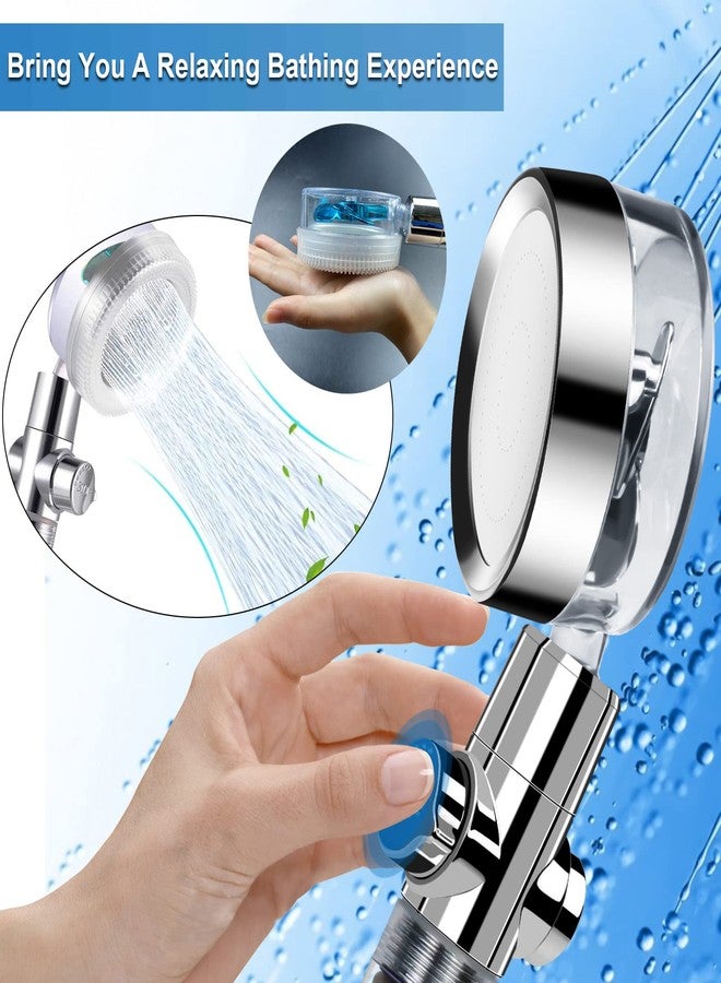 Besititli Hydro Jet High Pressure Shower Head Handheld Filtered Shower Head with Filter Beads Turbocharged Shower Head Kit with Replacement Hose/Bracket/Bead Filters and Bath Loofah-Blue - Image 5