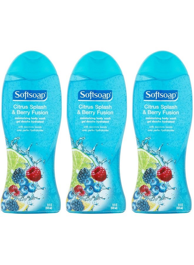 Softsoap Moisturizing Body Wash Citrus Splash & Berry Fusion Net Wt. 18 Fl Oz (532 Ml) Per Bottle Pack Of 3 Bottles - Image 1