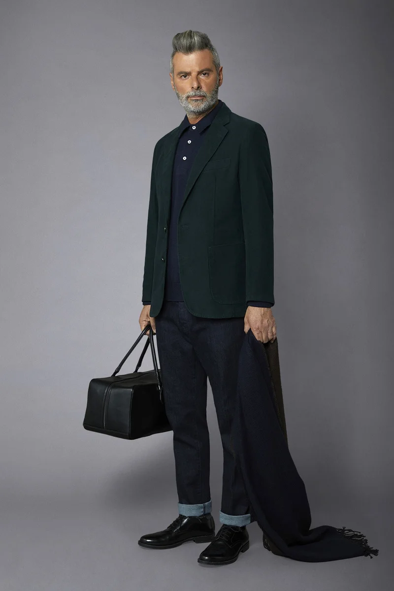 Doppelganger Men's single-breasted jacket - Forest Green
