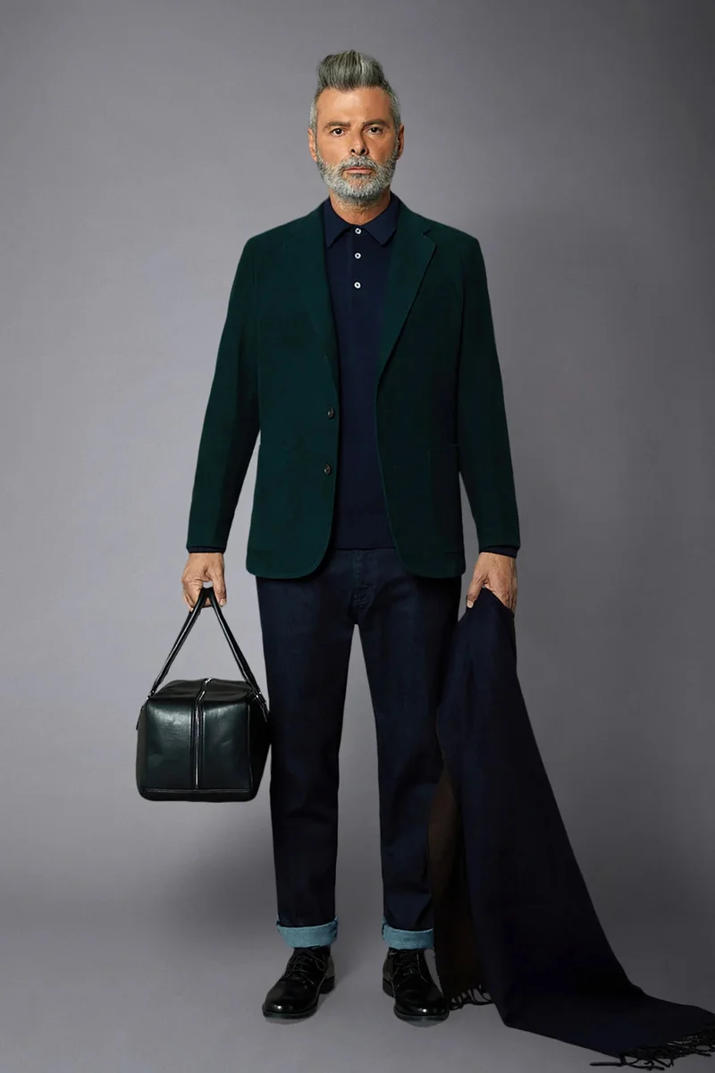 Doppelganger Men's single-breasted jacket - Forest Green