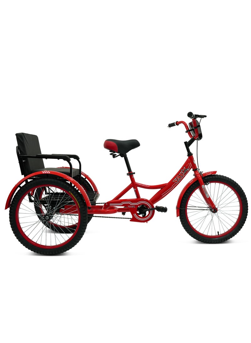 Vaux 20-Inch Sofa Tricycle – Sofa Comfortable Seat Design,Single Speed,Strong Steel Frame, Adjustable Seat, Chain Cover, 100% Assembled - Red - Image 1