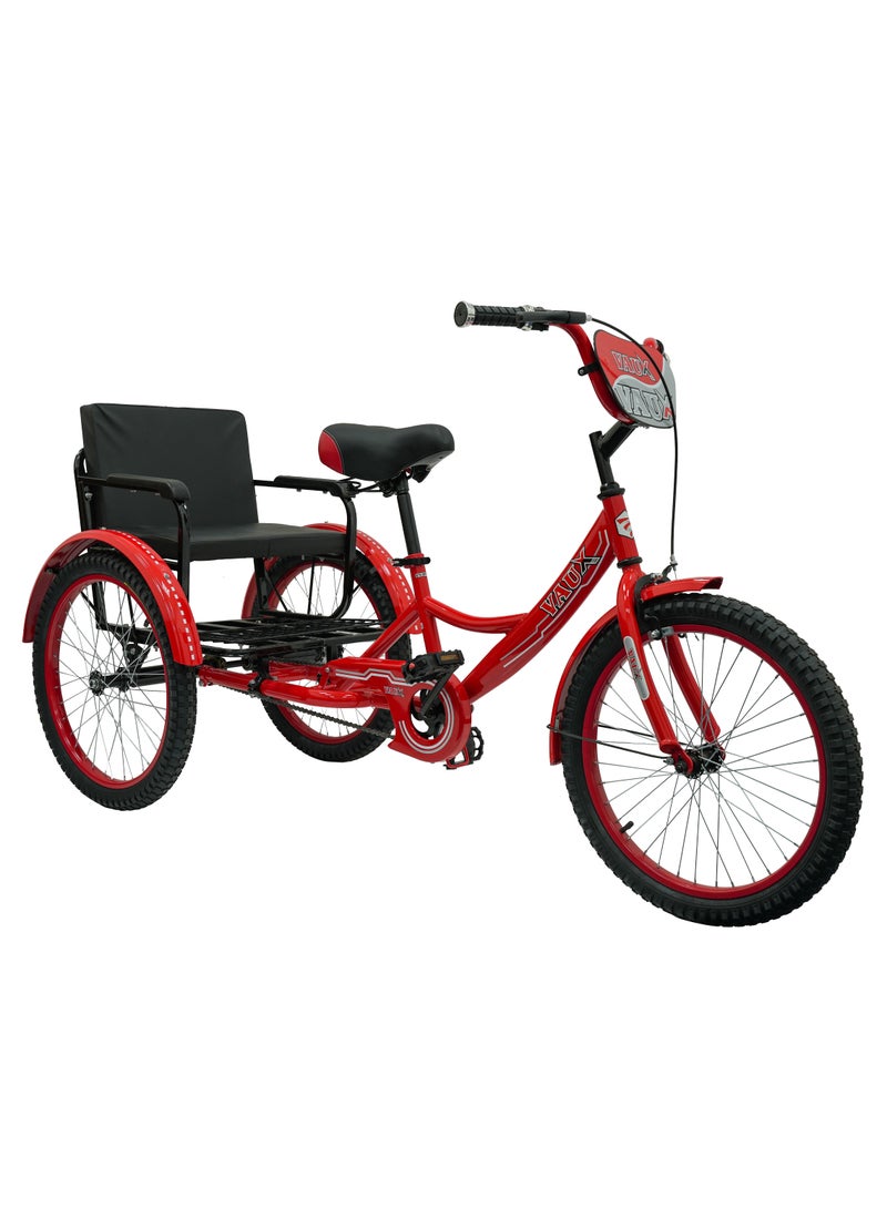 Vaux 20-Inch Sofa Tricycle – Sofa Comfortable Seat Design,Single Speed,Strong Steel Frame, Adjustable Seat, Chain Cover, 100% Assembled - Red - Image 2
