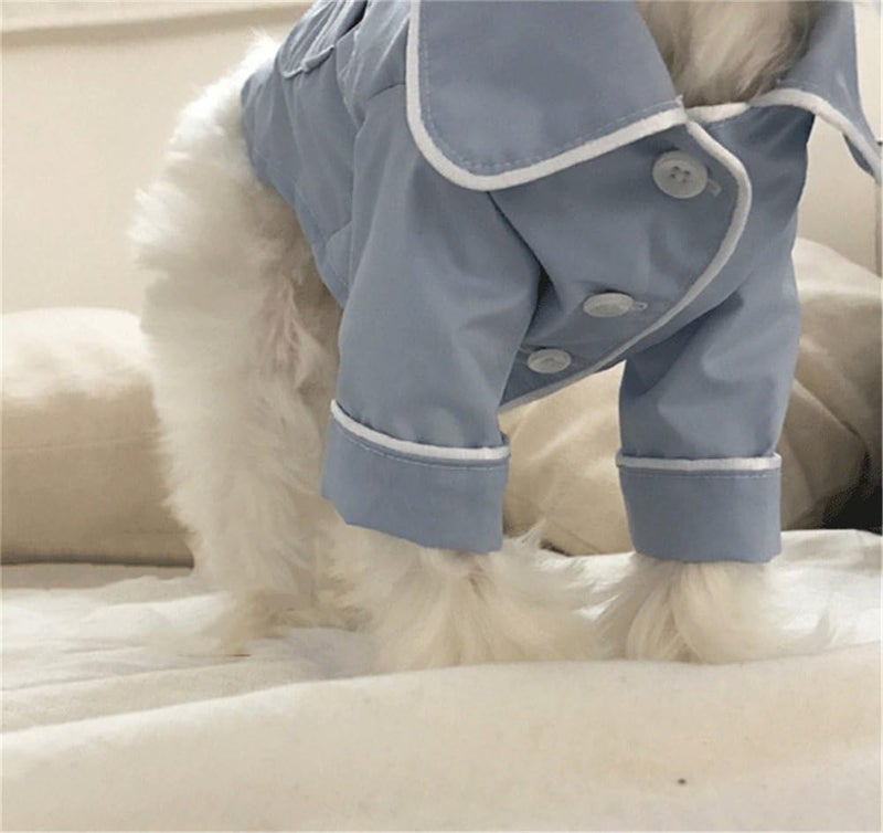 comfrt Cute Pet Dog Pajamas, Puppy Silk T-Shirt Nightdress, Elegant Soft Pet Nightgown Clothes, Fashionable Cat Sleepwear Apparel, Stylish Cozy Christmas Party Costumes, for Small Pet Dogs Cats (S, blue) - Image 3