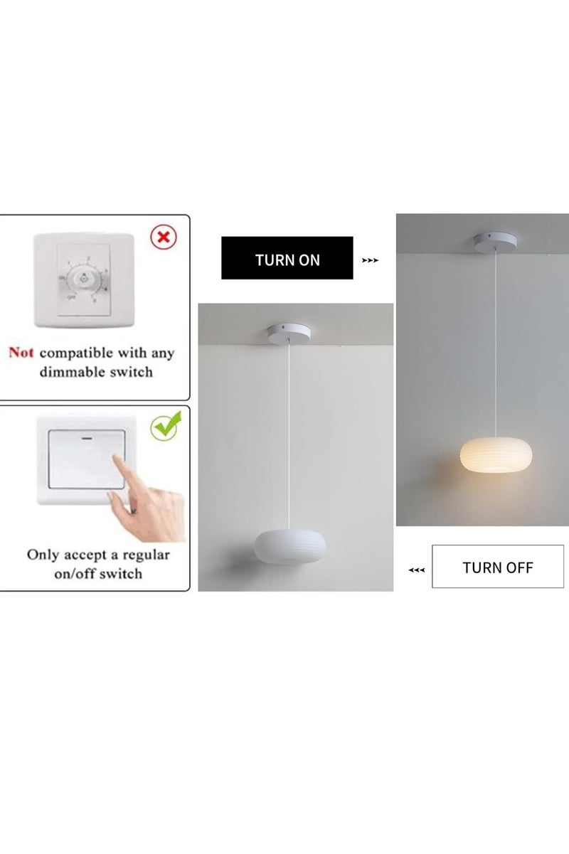 Midwest ثريا عصرية، ضوء معلق LED بقوة 12 واط، ضوء بيضاوي بسيط لمطبخ الجزيرة، إضاءة معلقة صغيرة لغرفة النوم، غرفة الطعام، غرفة المعيشة، بار (1-عبوة) ضوء سقف أبيض - Image 3