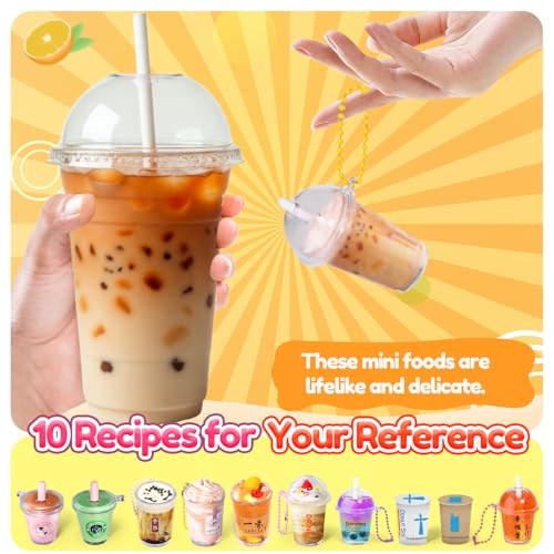 Trubic Miniature Cafe Boba Tea Slime Kit for Kids 53PCS Mini Dessert Cup Slime Making Kit Kitchen DIY Pretend Play Food Toys Party Goodie Bag Stuffers for Girls Ages 4 5 6 7 8 9 10 - Image 5