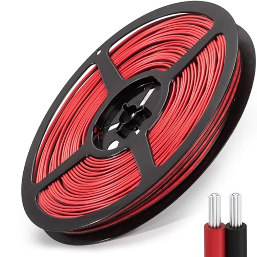 JACKYLED 65.6ft Extension Cable Wire Cord JACKYLED 20M 22AWG Led Wire Cord for Single Color LED Strips 22/2 Low Voltage Extension, Black and Red, Led Light, Speaker, Doorbell, Electrical System Connection - Image 1