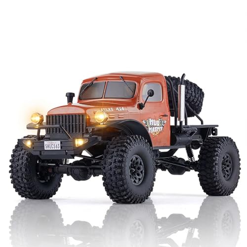 EAZYRC FMS Rochobby 110 Atlas Ready Set RC Crawler RC Truck 4X4 with Lighting 24GHz RadioBall Bearing MetalGear Full4 Link SuspensionRapid Separation Car Body for Adult Orange - Image 1