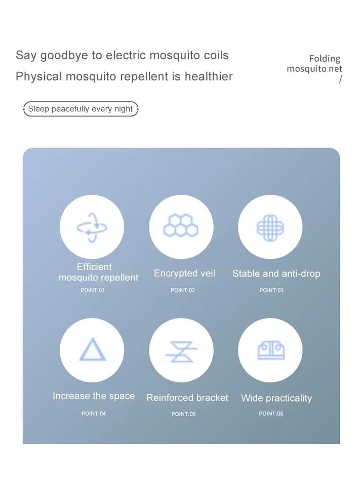 Bluejw شبكة سرير محمولة كبيرة قابلة للطي ضد البعوض - Image 3