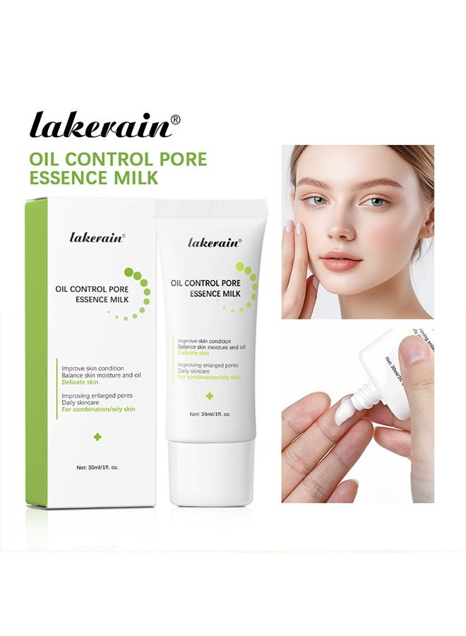 lakerain Oil Control Pore Essence Milk- Pore Refiner Cream, Moisturize the Skin, Hide Pores, And Brighten Pre-Makeup Base 30ml  - Image 1