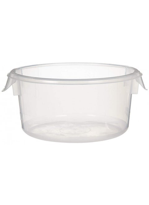 Rubbermaid Commercial Products Plastic Round Food Storage Container for Kitchen/Food Prep/Storing, 2 Quart, Clear, Container Only (FG572024CLR)