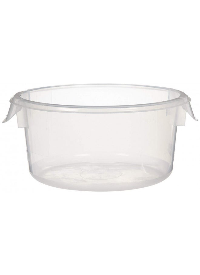 Rubbermaid Commercial Products Plastic Round Food Storage Container for Kitchen/Food Prep/Storing, 2 Quart, Clear, Container Only (FG572024CLR)