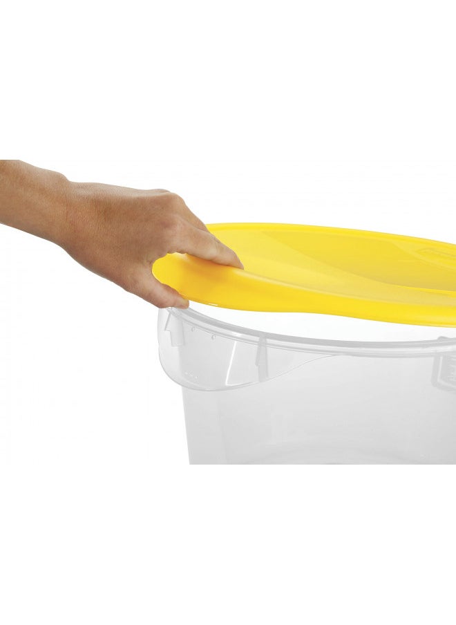 Rubbermaid Commercial Products Plastic Round Food Storage Container for Kitchen/Food Prep/Storing, 2 Quart, Clear, Container Only (FG572024CLR)