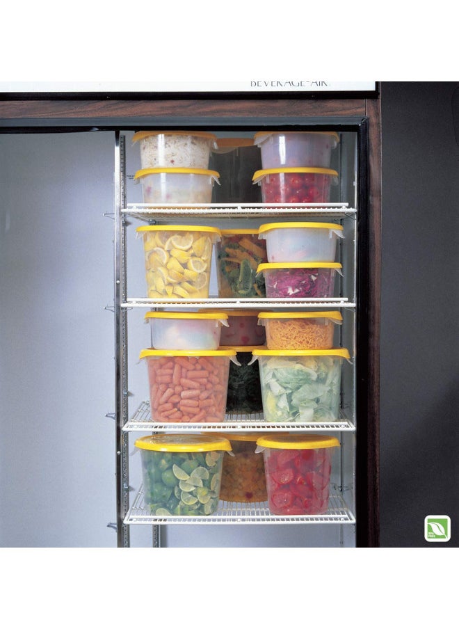 Rubbermaid Commercial Products Plastic Round Food Storage Container for Kitchen/Food Prep/Storing, 2 Quart, Clear, Container Only (FG572024CLR)
